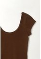 Tennis Camiseta En Rib Ajustada Café Para Mujer de Tennis