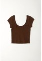 Tennis Camiseta En Rib Ajustada Café Para Mujer de Tennis