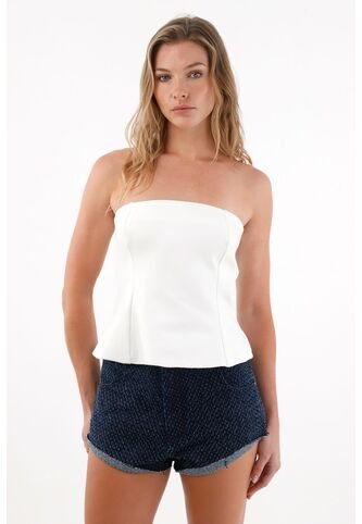 Tennis Camisa Strapless De Silueta A Crudo Para Mujer Tennis