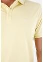 Tennis Polo Para Hombre En Algodón Amarillo Pastel Fit Clásico Con Logo Minimal de Tennis