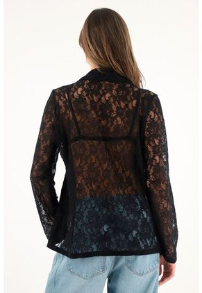 Tennis Blazer Negro En Encaje Para Mujer