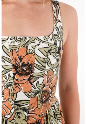 Tennis Vestido Corto Con Falda Globo Y Estampado De Flores Para Mujer