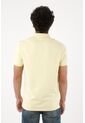 Tennis Polo Para Hombre En Algodón Amarillo Pastel Fit Clásico Con Logo Minimal de Tennis