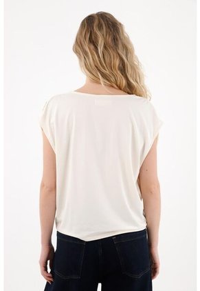 Tennis Camiseta Con Drappeado Crudo Para Mujer