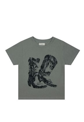 Tennis Camiseta Gris Estampada Para Mujer