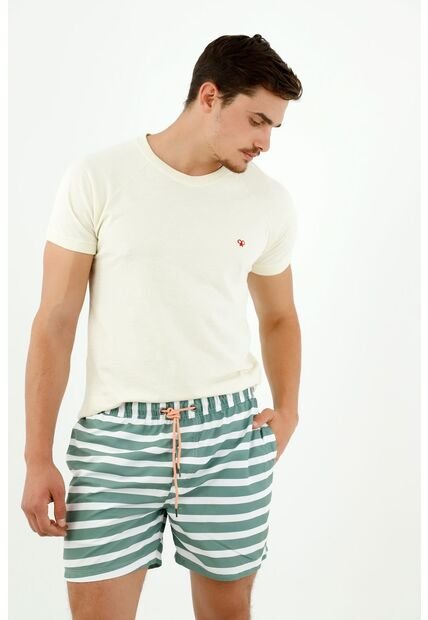 Ropa De Baño Para Hombre Tennis, Pantaloneta Plano Entero Rayas Verdes -  Compra Ahora | Dafiti Colombia