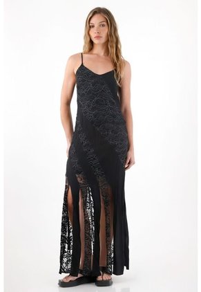 Tennis Vestido Largo Con Mezcla De Telas Y Brillo Para Mujer