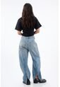 Tennis Jean Para Mujer En Algodón Azul Medio Fit Horseshoe Con Bolsillos De Parche de Tennis