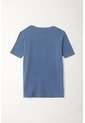 Camiseta Azul Cuello Redondo Para Niño de Tennis