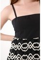 Tennis Vestido Corto Con Volumen Y Falda Tejida Negro Para Mujer de Tennis