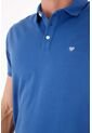 Tennis Polo Para Hombre De Algodón Azul Royal Fit Clásico Con Mini Bordado de Tennis
