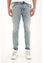 Tennis Jean Skinny De Tiro Medio Tono Claro Para Hombre de Tennis