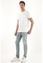 Tennis Jean Skinny De Tiro Medio Tono Claro Para Hombre de Tennis