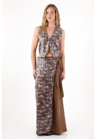 Tennis Chaleco Con Lentejuelas Café Para Mujer Tennis