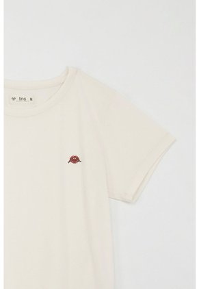 Tennis Camiseta Básica Estampada Crudo De Silueta Entallada Para Mujer