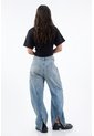 Tennis Jean Para Mujer En Algodón Azul Medio Fit Horseshoe Con Bolsillos De Parche de Tennis