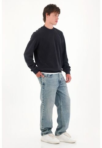 Tennis Jean Loose Fit De Silueta Amplia Azul Medio Para Hombre Tennis