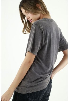 Camiseta Con Estampado Gris Para Mujer