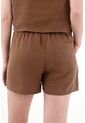 Tennis Short En 100% Lino Con Bordados Café Para Mujer de Tennis