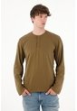 Tennis Camiseta Manga Larga Con Botones Café Para Hombre de Tennis
