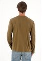 Tennis Camiseta Manga Larga Con Botones Café Para Hombre de Tennis