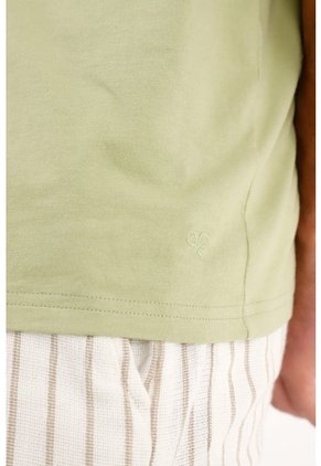 Camiseta Oversize Verde Manga Corta Para Hombre