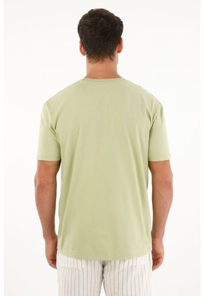 Camiseta Oversize Verde Manga Corta Para Hombre