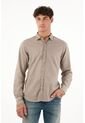 Camisa Manga Larga Con Raqueta Bordada Café Para Hombre de Tennis