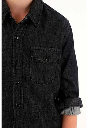 Camisa Negra Manga Larga Para Niño