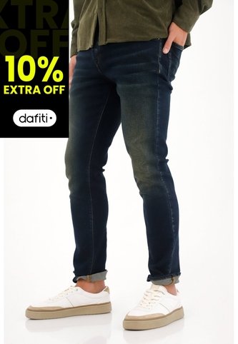 Tennis Jean Skinny Con Arrugas 3D Azul Para Hombre Tennis