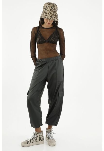 Camisa En Malla Negra Para Mujer