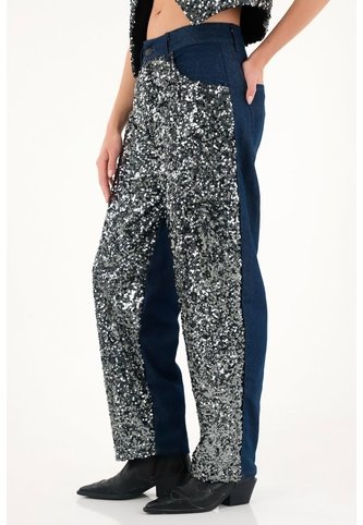 Tennis Jean Horseshoe Con Lentejuelas Para Mujer Tennis