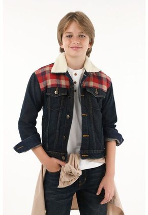 Chaqueta Trucker Forrada En Ovejero Para Niño