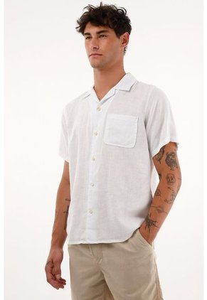 Tennis Camisa Crudo Manga Corta En 100% Lino Para Hombre