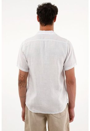 Tennis Camisa Crudo Manga Corta En 100% Lino Para Hombre