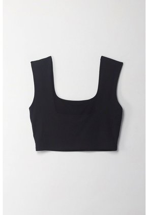 Tennis Camiseta Crop Manga Sisa Negra Con Acabado Ligero Para Mujer