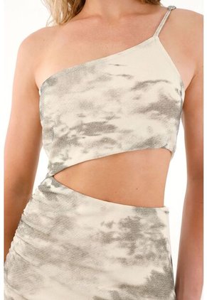 Tennis Vestido Largo En Malla Estampada Con Brillos Para Mujer