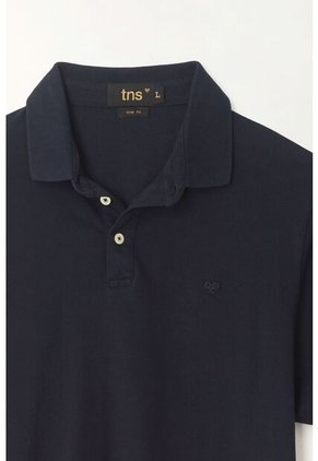 Tennis Polo Azul Cuello Tejido Para Hombre