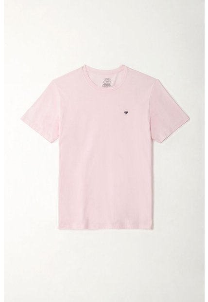 Camiseta Rosada Con Mini Raqueta Bordada Para Hombre
