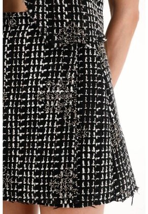 Tennis Falda Negra Con Apliques De Brillo Para Mujer