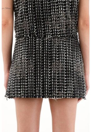 Tennis Falda Negra Con Apliques De Brillo Para Mujer