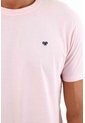 Camiseta Rosada Con Mini Raqueta Bordada Para Hombre de Tennis