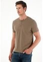 Camiseta Regular Fit Manga Corta Café Para Hombre de Tennis
