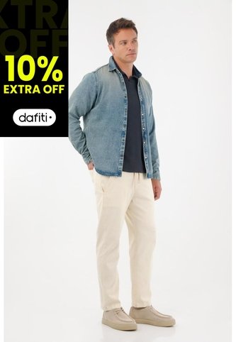 Tennis Pantalón Recto En Corduroy Crudo Para Hombre Tennis