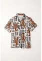 Tennis Camisa Tipo Bowling Con Estampado De Langostas Para Hombre de Tennis