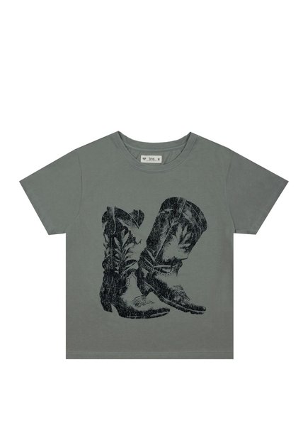Tennis Camiseta Gris Estampada Para Mujer