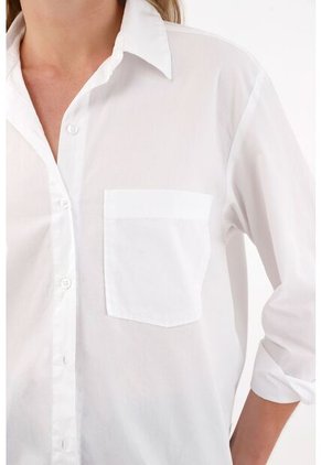 Tennis Camisa Amplia En 100% Algodón Blanca Para Mujer