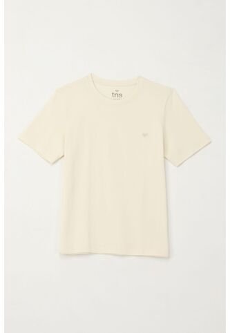 Camiseta Básica Con Raqueta Bordada Crudo Para Niño Tennis