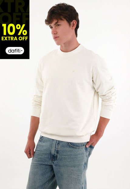 Buzo De Diseño Cerrado Manga Larga Crudo Para Hombre