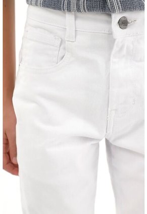 Jean Slim Blanco De Tiro Medio Para Niño